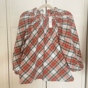 NWT J. Crew Red and Blue Plaid Blouse
